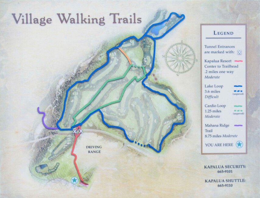 Kapalua village walking trail map